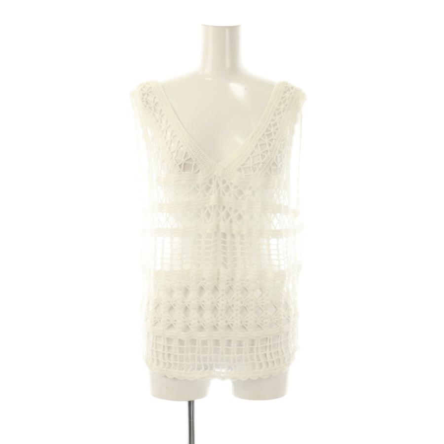 【中古】6 ROKU BEAUTY&YOUTH B&Y ロク ビューティーアンドユース 25SS C/P カギバリ ニットベスト 前開き F 白 6 ROKU BEAUTY&YOUTH B&Y ロク ビューティーアンドユース 25SS C/P