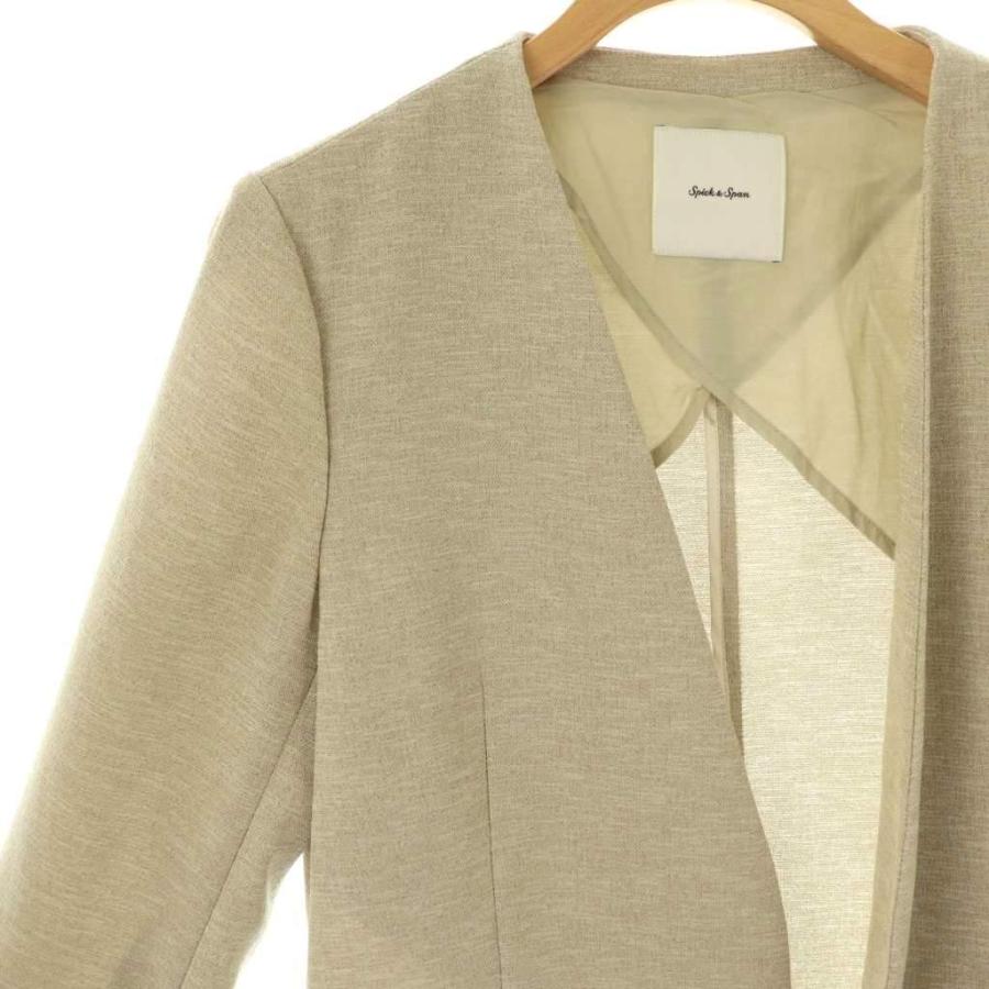 spick & span ジャケット サイズ36 茶 ベージュ リネンライク リネン 