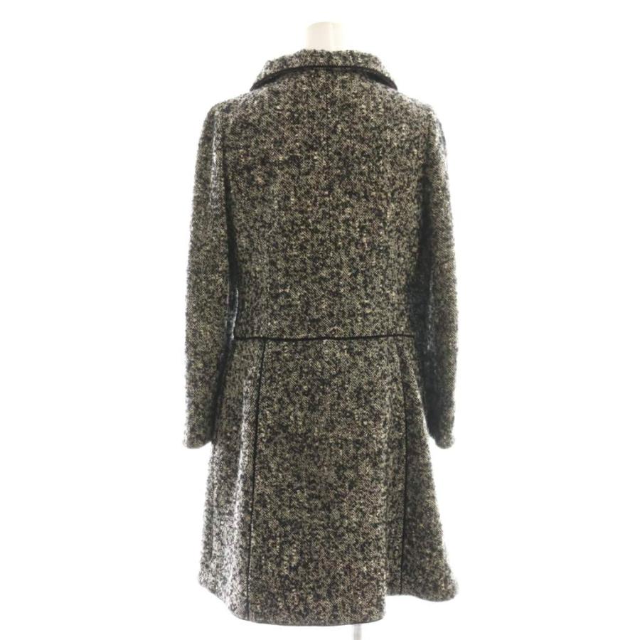 エムズグレイシー M'S GRACY ツイード ベロア釦 ミディ丈コート ステン