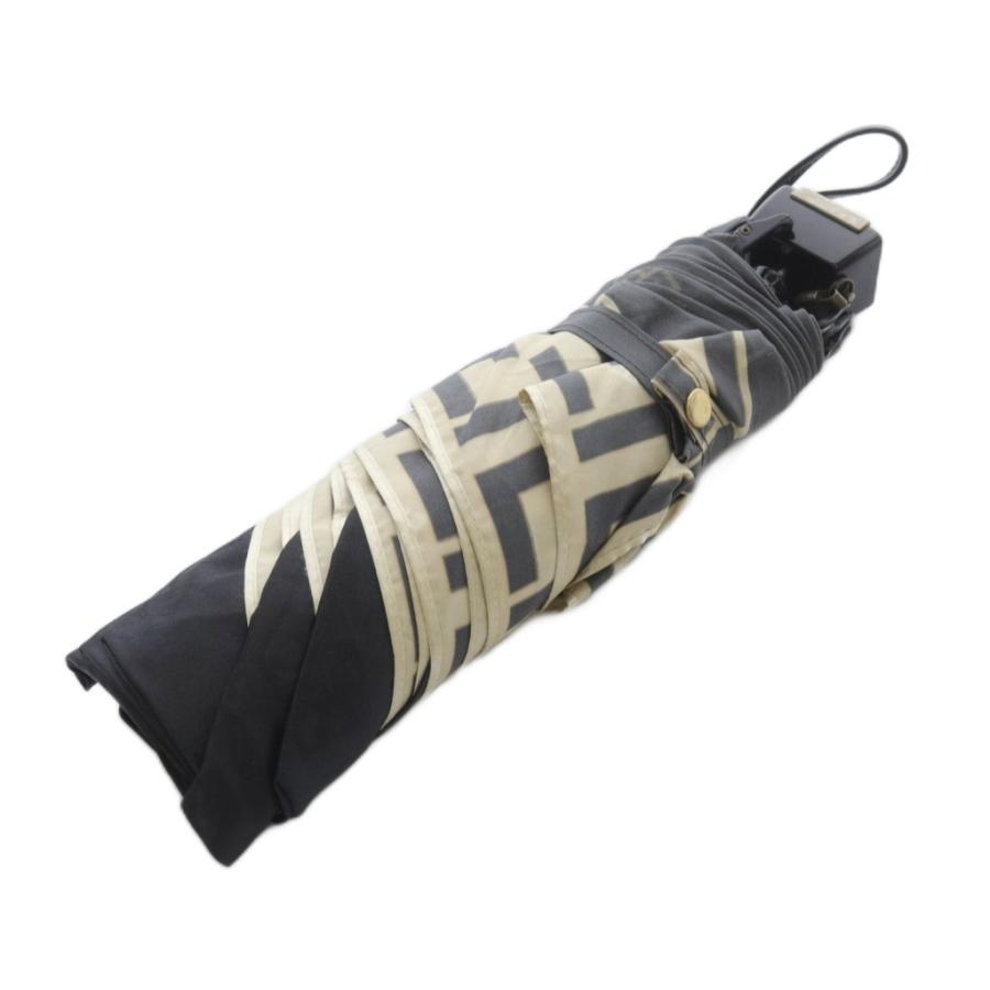 FENDI フェンディ ズッカ柄折り畳み傘 総柄 黒 ブラック ベージュ /SR  