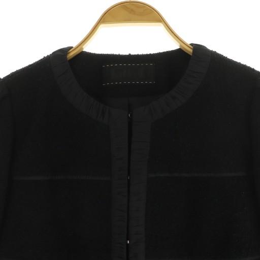 トゥービーシック TO BE CHIC ツイード ジャケット ノーカラー 切替 42