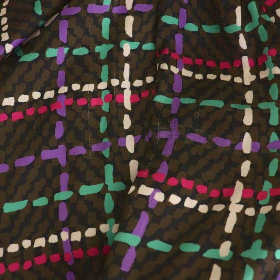 【中古】グレースクラス 23AW ヘリンボーンチェックプリントワンピース ロング 長袖 36 マルチカラー /DO ■OS グレースクラス GRACE Class 23AW ヘリンボーンチェックプリント