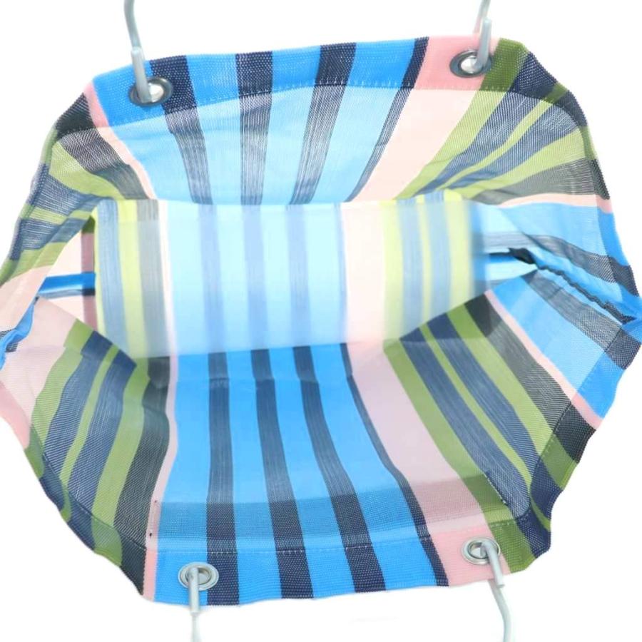 【中古】マルニ MARNI フラワーカフェ トートバッグ ストライプ柄 メッシュ マルチカラー /MI ■OS レディース MARNI（マルニ） フラワーカフェ トートバッグ ストライプ柄 メッシュ