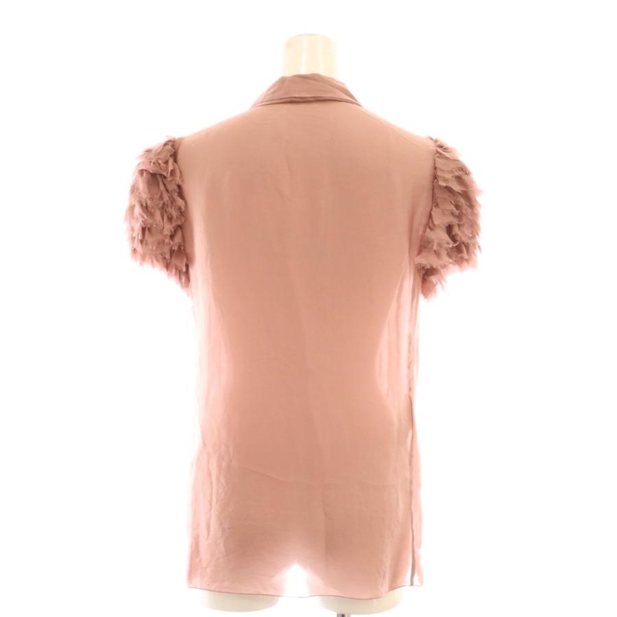 PRADA（プラダ） 半袖シャツ ブラウス シルク 40 ピンク フリル