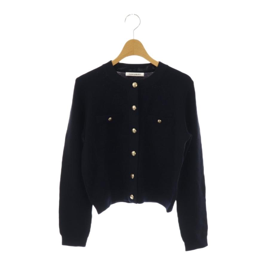 M-PREMIER BLACK ゴールドボタン　ニットジャケット　エムプルミエ エムプルミエ ブラック M-Premier BLACK ゴールドボタンニット