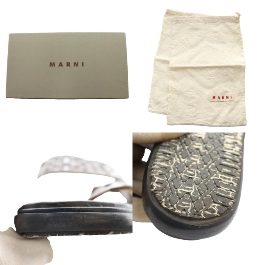 MARNI（マルニ） レザーサンダル カットデザイン 36 黒 ブラック 茶