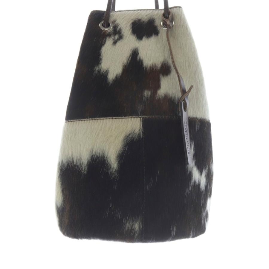 マルコマージ Marco Masi ハラコレザー 巾着バッグ 切替 茶色 ブラウン