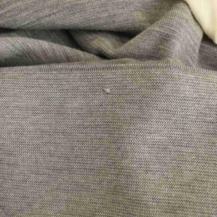 【中古】ルネ ボウタイレイヤードニットワンピース 長袖 ひざ丈 34 グレー アイボリー 6242100 /DO ■OS Rene（ルネ） ボウタイレイヤードニットワンピース 長袖 ひざ丈 34