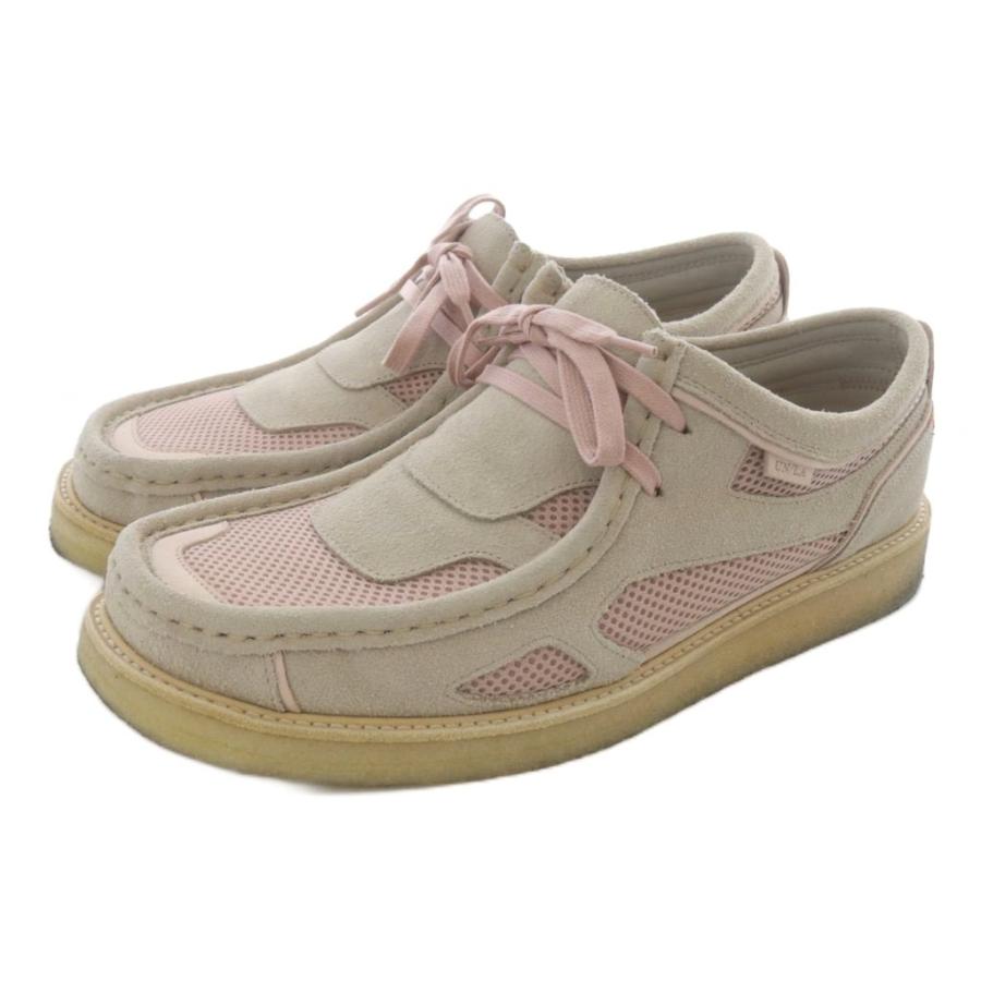 【中古】クラークス clarks オリジナルズ UNION Wallabee UNLA シューズ ロゴ UK9 グレージュ ピンク /SR メンズ Clarks（クラークス） オリジナルズ UNION Wallabee UNLA シューズ