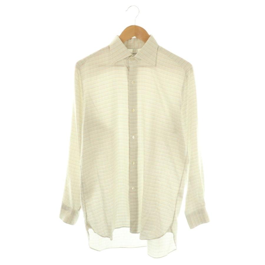 【中古】マーティーアンドサンズ MAATEE&SONS 24AW LYAN RAINBOW TATTERSAL チェック シャツ 長袖 2 白 ホワイト マーティーアンドサンズ MAATEE&SONS 24AW LYAN RAINBOW TATTERSAL