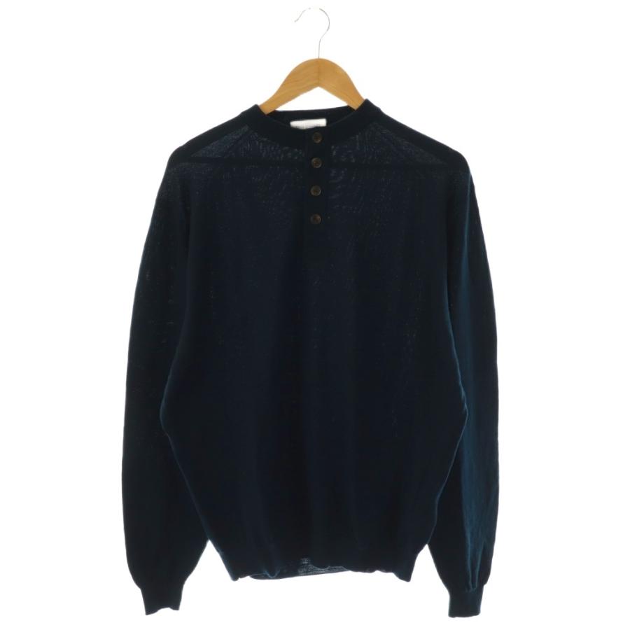 John Smedley l'echoppe ヘンリーネック 24g M 紺 ジョンスメドレー JOHN SMEDLEY LECHOPPE別注 WELLER ヘンリーネック
