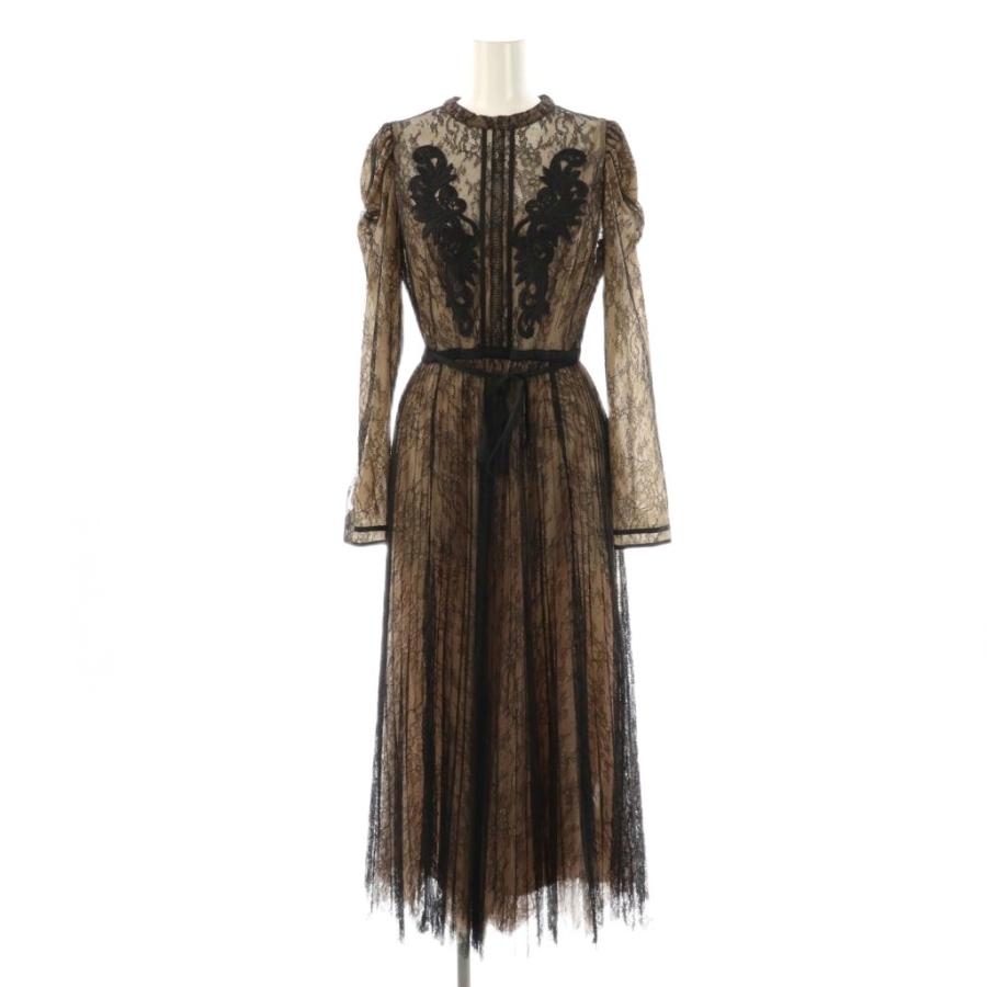 ハーリップトゥ Her lip to ハーリップトゥ 23AW Lace-Trimmed Pleated Long Dress