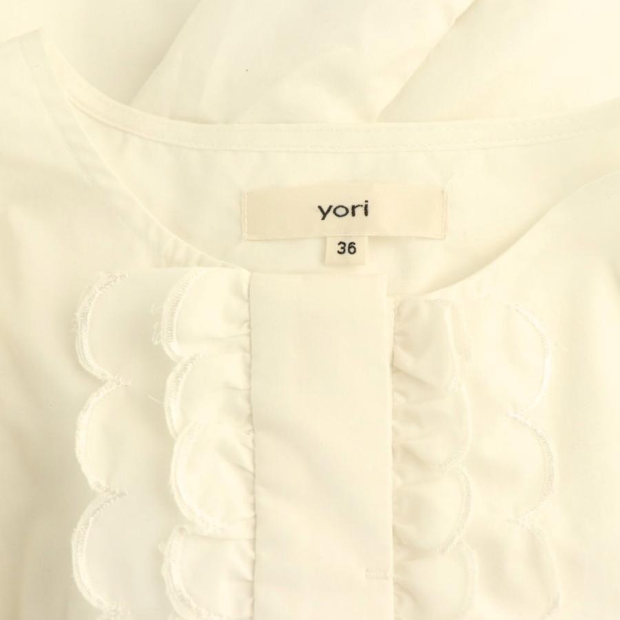 ヨリ yori スカラップ刺繍サマーシャツ 36 オフホワイト /DO □OS