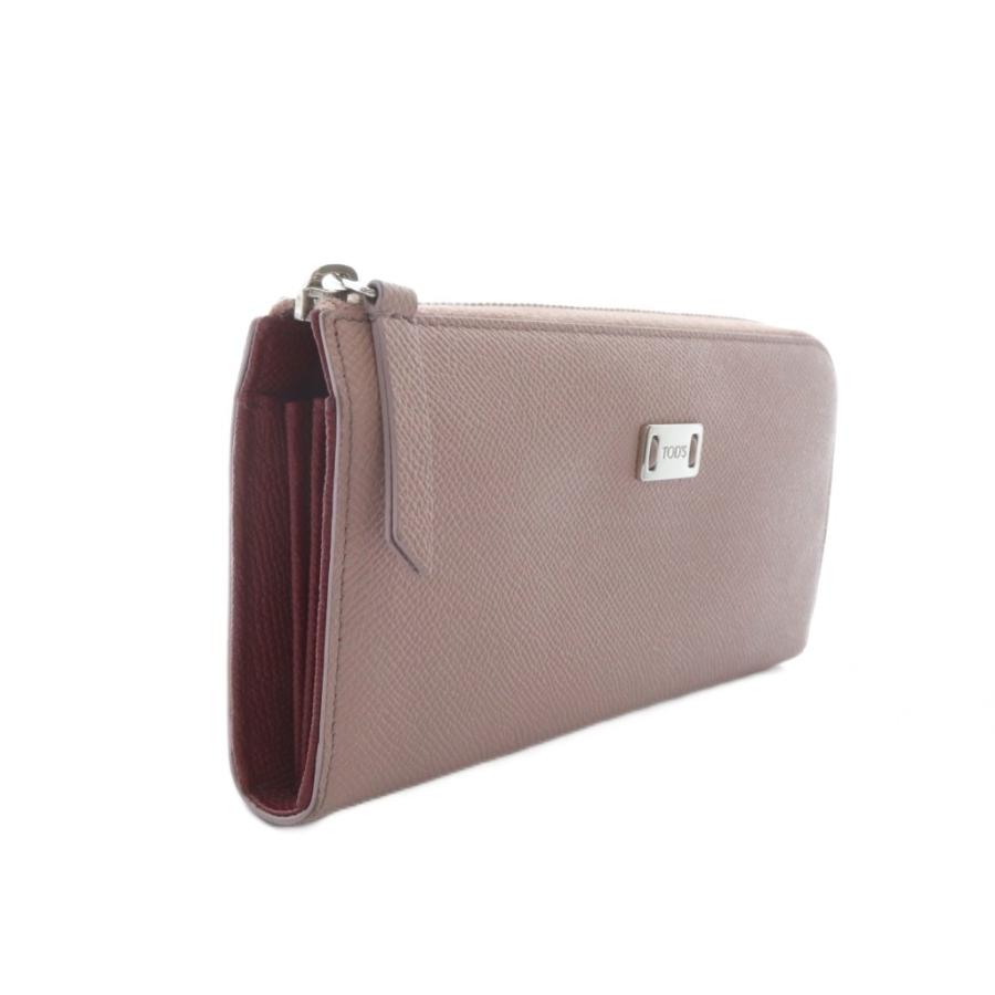 トッズ TOD'S 長財布 L字ファスナー レザー ピンク /YO5 レディース