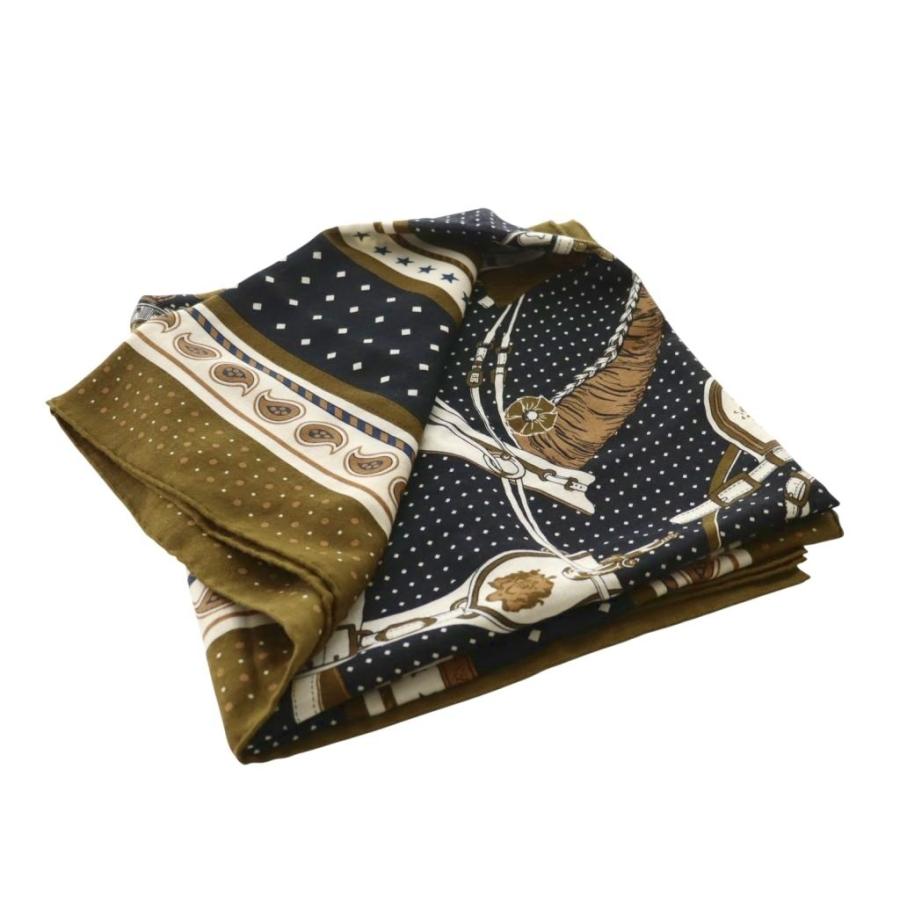 新品未使用 HERMES エルメス ショール カレジェアン140 ブラウン HERMES（エルメス） HERMES HARNAIS DE COUR 宮廷の馬具 カレ140