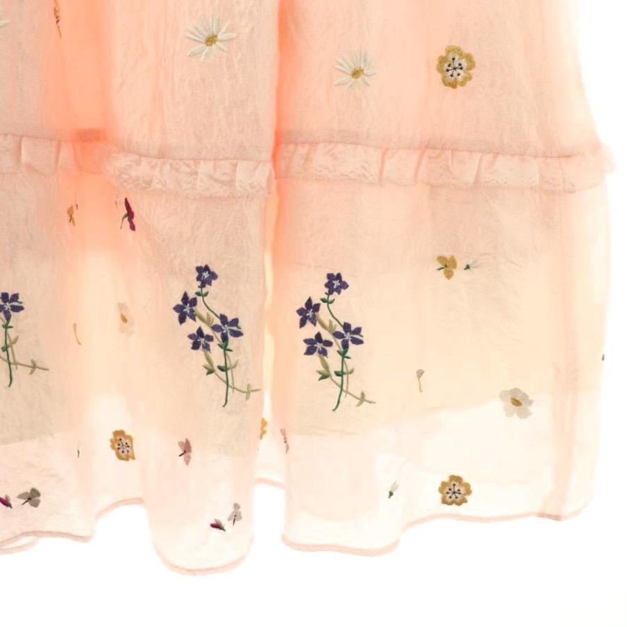【新品未使用タグ付き】オーガンジー刺繍ロングスカート　花柄　チェスティ チェスティ Chesty 23SS オーガンジー刺繍ロングスカート 1 ピンク