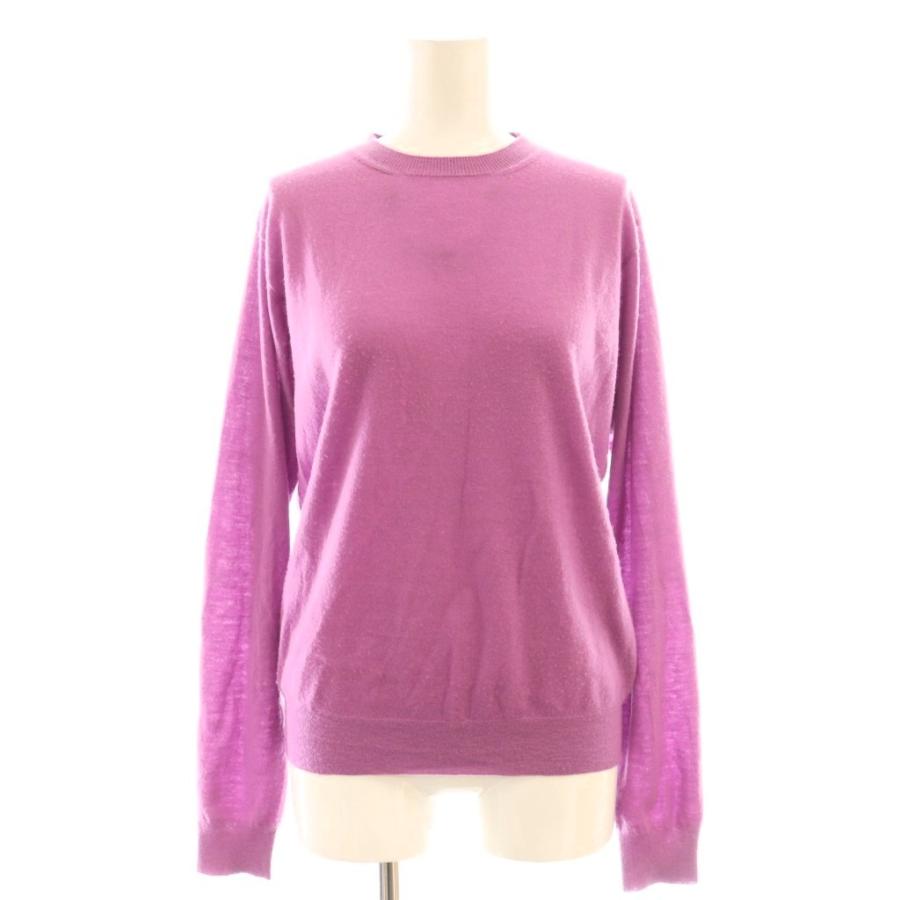 【中古】プラダ PRADA 23年 クルーネックニット カシミヤ 36 ピンクパープル P24D2P /DF ■OS ■SH レディース PRADA（プラダ） PRADA 23年 クルーネックニット カシミヤ 36 ピンク