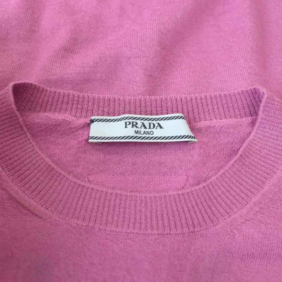 【中古】プラダ PRADA 23年 クルーネックニット カシミヤ 36 ピンクパープル P24D2P /DF ■OS ■SH レディース PRADA（プラダ） PRADA 23年 クルーネックニット カシミヤ 36 ピンク