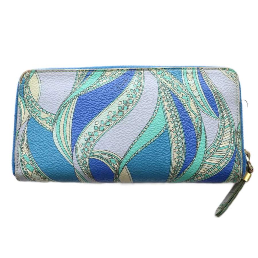 エミリオプッチ EMILIO PUCCI プッチ柄ロングウォレット 長財布 青 