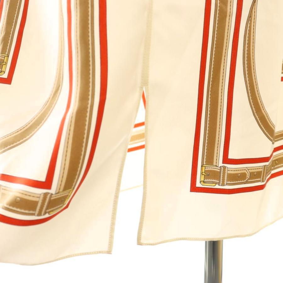 バーバリージャケットワンピース BURBERRY バーバリー スカーフ付総柄シルクドレスワンピース IT40 赤