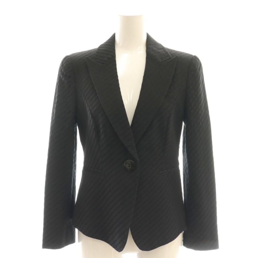 【中古】エンポリオアルマーニ EMPORIO ARMANI ピークドラペル1Bテーラードジャケット 総裏地 36 ブラック レディース EMPORIO ARMANI エンポリオアルマーニ ピークドラペル1Bテーラード