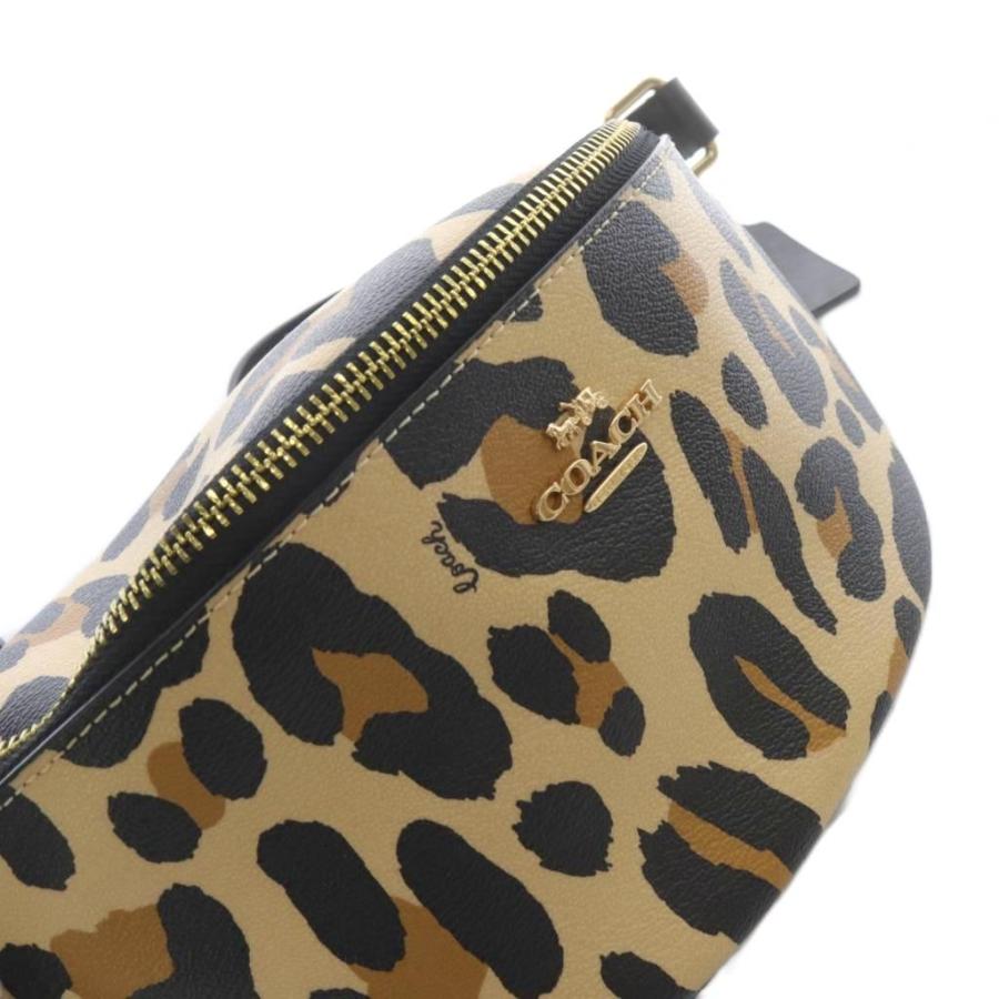 COACH（コーチ） レザー レオパード ウエストポーチ バッグ ショルダー 
