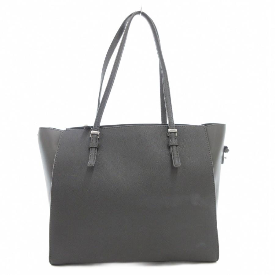 【美品】CHARLES&KEITH レザートートバッグ　グレー チャールズ&キース CHARLES&KEITH ハンドバッグ トート 肩掛け レザー