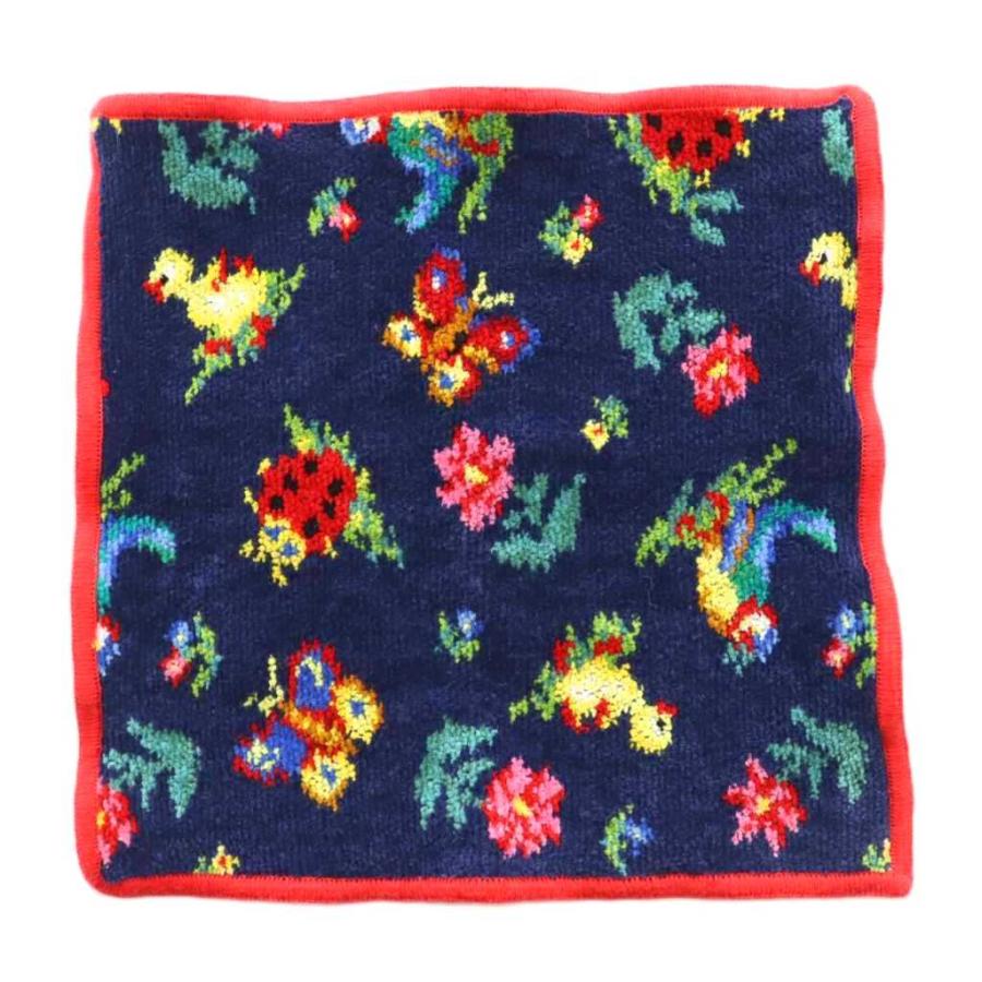 フェイラー FEILER ハンカチ ハイジ マルチカラー 紺 ネイビー 赤