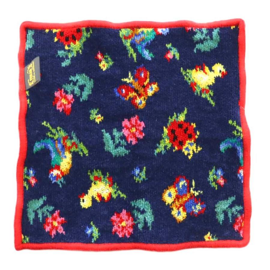 フェイラー FEILER ハンカチ ハイジ マルチカラー 紺 ネイビー 赤