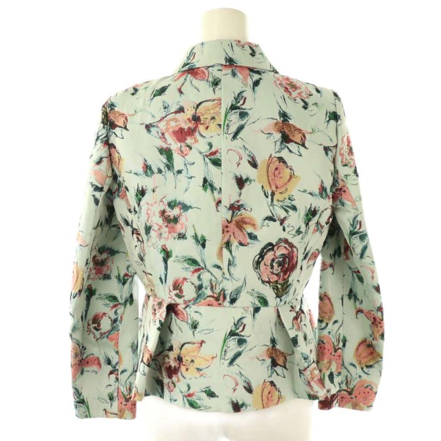 【中古】未使用品 アナイ フラワー ジャガード シングルジャケット ステンカラー 38 ライトブルー マルチカラー 未使用品 アナイ ANAYI フラワー ジャガード シングルジャケット