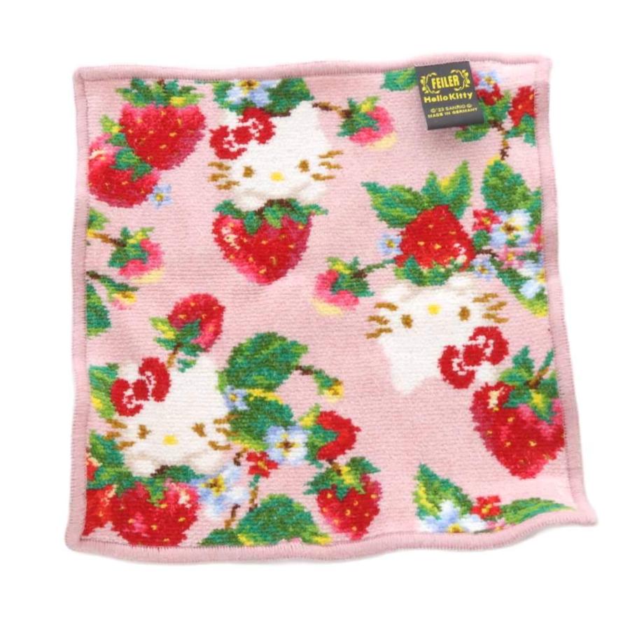 フェイラー FEILER サンリオ ハローキティストロベリー ハンカチ 総柄