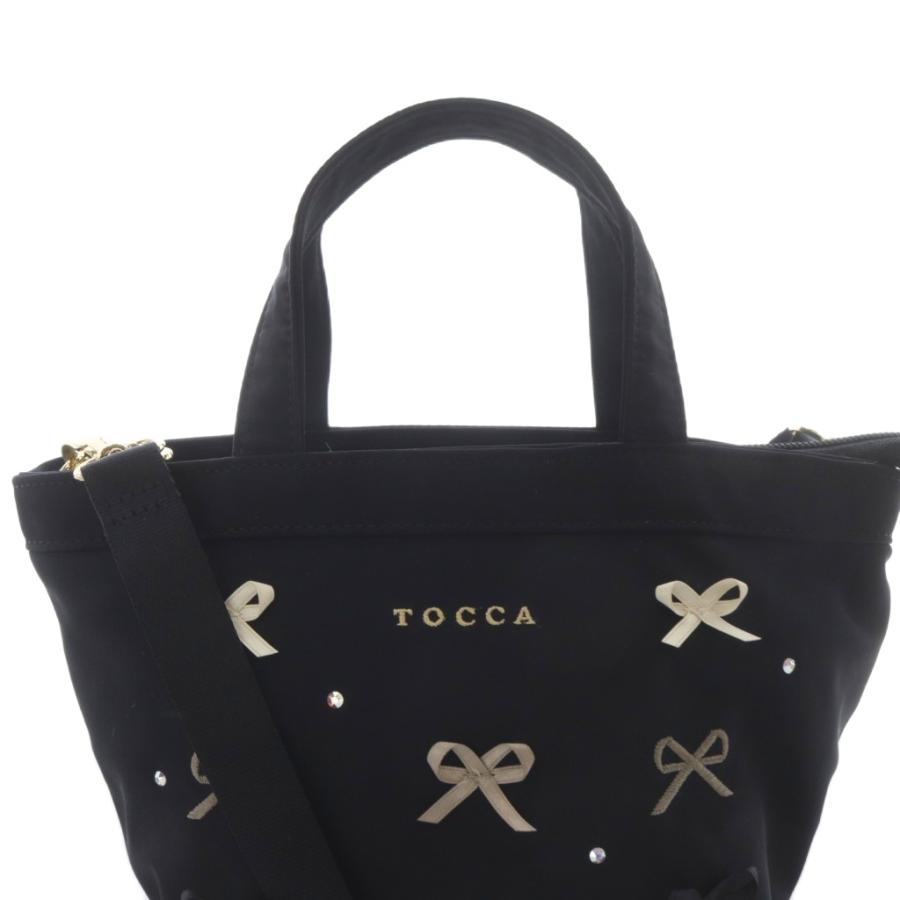 TOCCA トッカ/2wayバイカラートートバッグ リボン付き/黒/新品 TOCCA リボン付き黒トートバッグ トッカ】 バイカラー リボン 2way