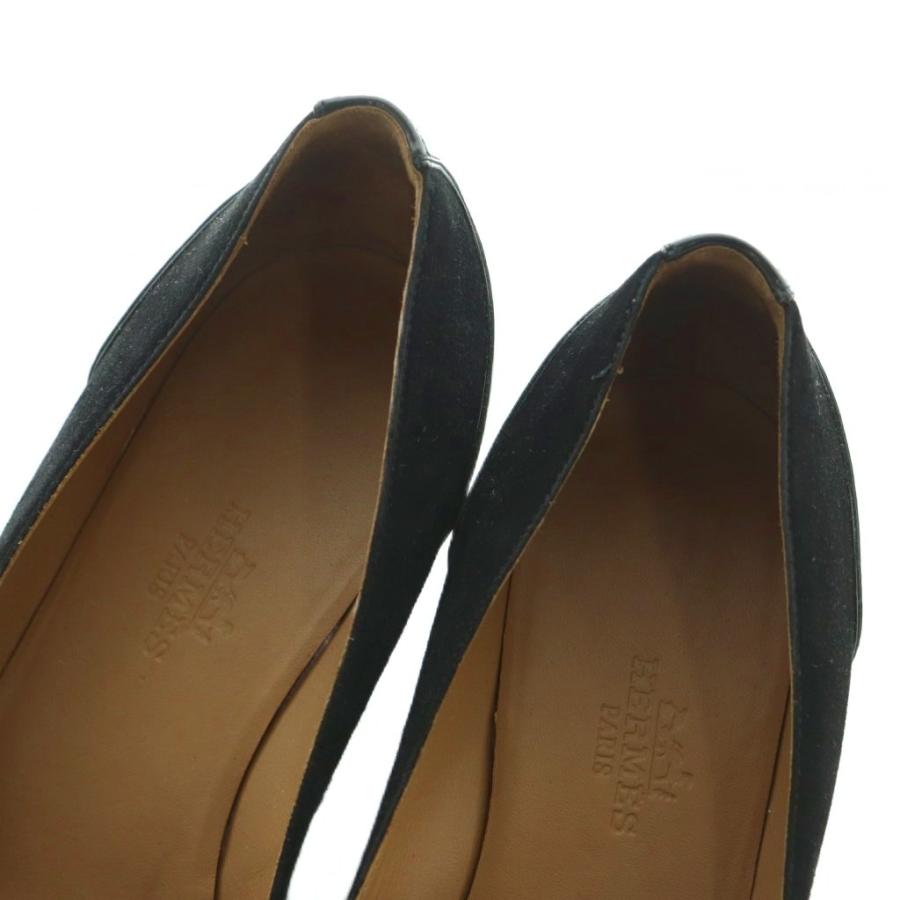 HERMES（エルメス） パンプス ポインテッドトゥ エナメル スエード切替