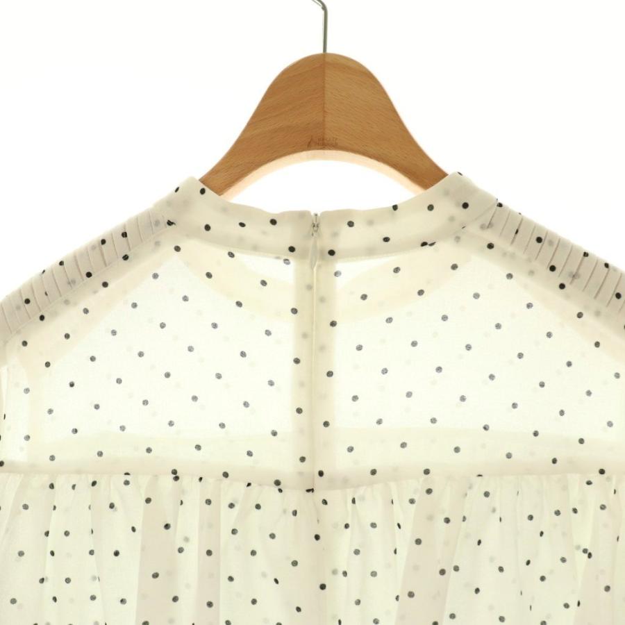 【中古】ボーダーズアットバルコニー BORDERS at BALCONY DOTS BLOUSE ブラウス プルオーバー シアー 36 白 黒 ボーダーズアットバルコニー BORDERS at BALCONY DOTS BLOUSE ブラウス