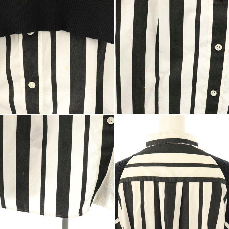 サカイ sacai 20-05036 ストライプ ニットドッキングワンピース 1