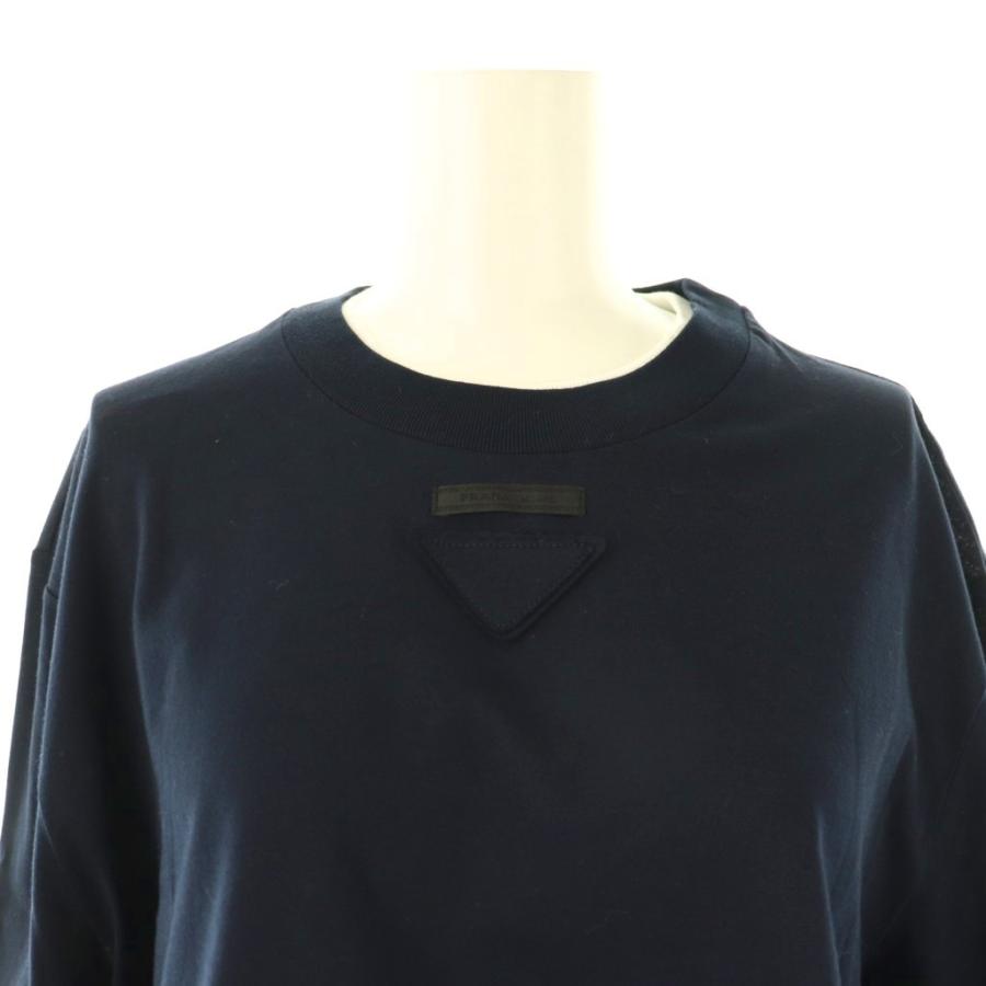 PRADA（プラダ） 長袖 ジャージー Tシャツ カットソー コットン XS 紺