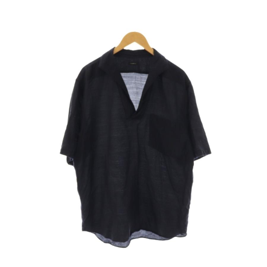 COMOLI コモリ 22SS ウールシルクスキッパーシャツ Vネイビー 3 COMOLI