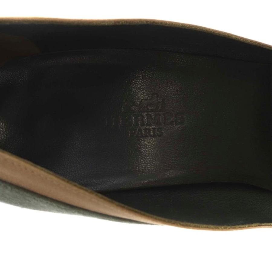 HERMES（エルメス） パンプス ウェッジソール スエード 37 カーキ