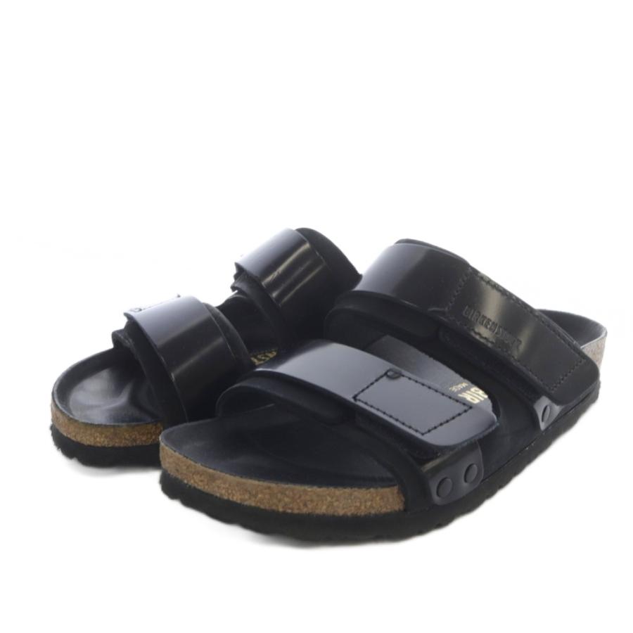 【中古】ビルケンシュトック BIRKENSTOCK ウジ UJI サンダル フラット ベルクロ レザー 23cm ブラック 026570 /YO25 BIRKENSTOCK（ビルケンシュトック） ウジ UJI サンダル フラット