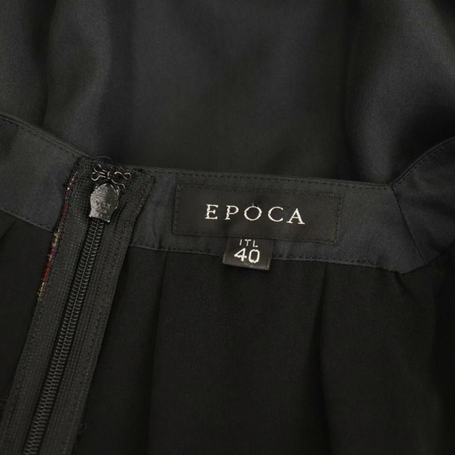 エポカ EPOCA シルクワンピース 40 ブラック マルチカラー /DO