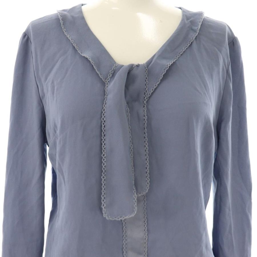 アナイ ANAYI リボンブラウス 38 サックスブルー /DO □OS レディース