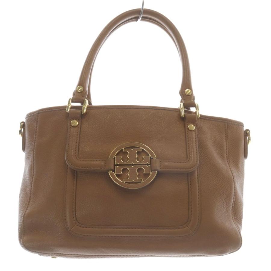 【極美品】TORY BURCH レザー ハンドバッグ ゴールド金具 保存袋付き TORY BURCH（トリーバーチ） レザー トートバッグ ハンドバッグ 茶色