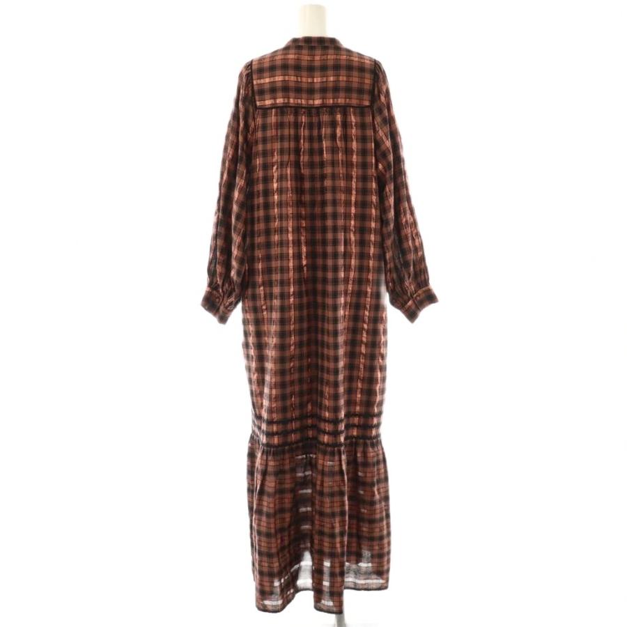 サラマリカ Sara Mallika 23AW Cotton Check Shirring Long Dress