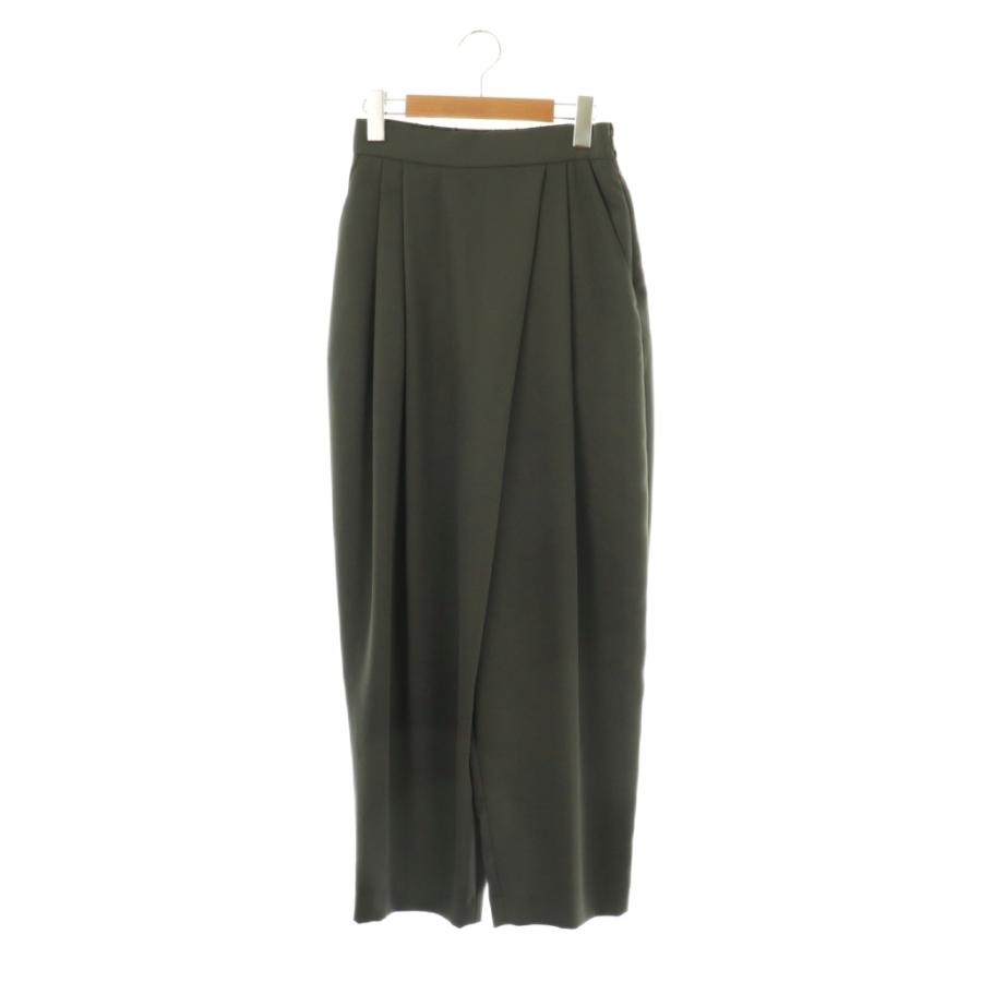 コンテ conte アシンメトリータックイージーパンツ 36 ダークグレー