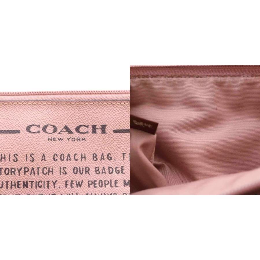 COACH（コーチ） トートバッグ ポーチ リバーシブル 花柄 レザー 茶