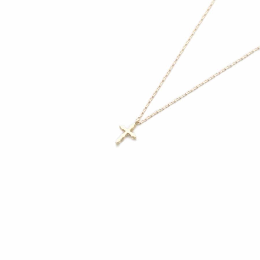 agete（アガット） クロス ネックレス ペンダント K18YG 0.0.3ct