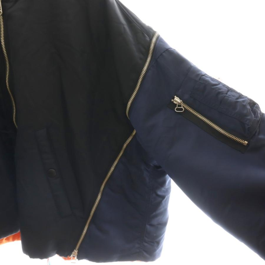 【中古】ファセッタズム FACETASM MA-1 フライトジャケット ブルゾン ジップアップ 黒 紺 FNT-JK-M09 /CX ■OS ■SH ファセッタズム FACETASM MA-1 フライトジャケット ブルゾン ジップ