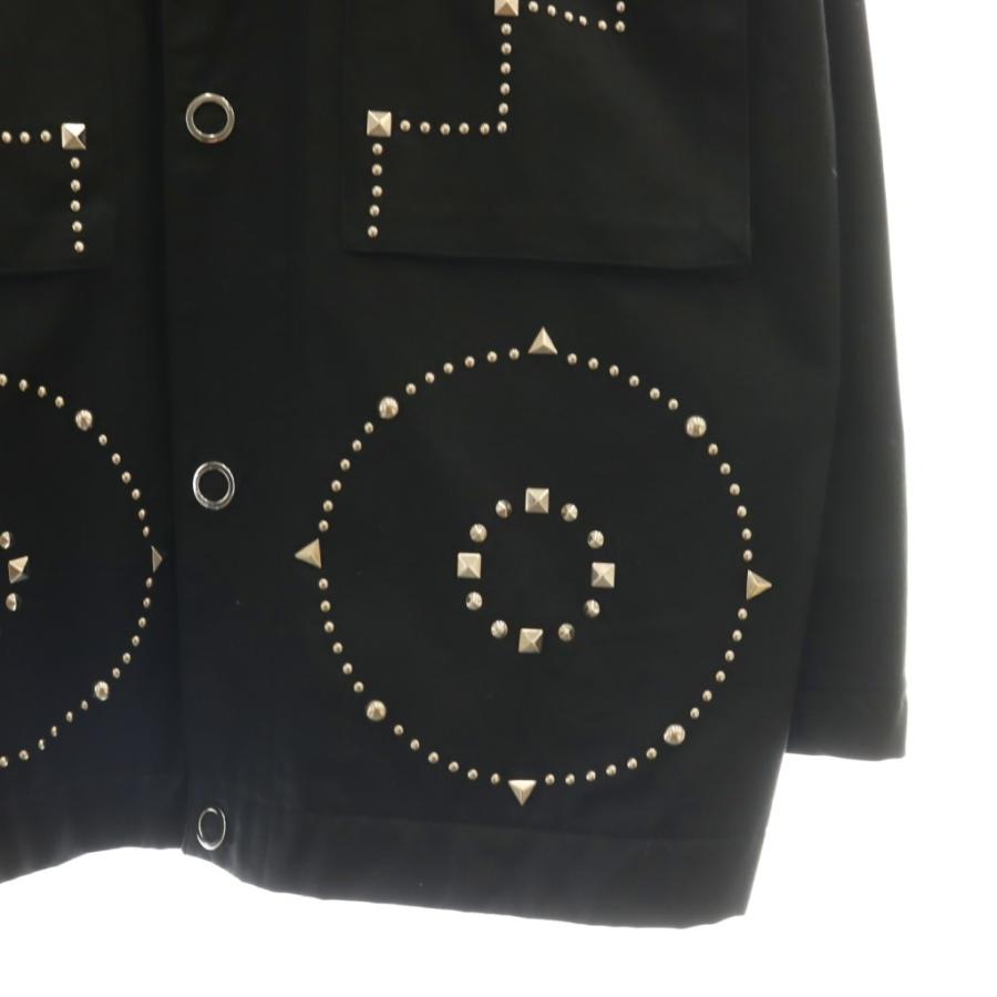 【中古】オールモストブラック ALMOSTBLACK スタッズノーカラージャケットブルゾン 2 黒 ブラック スナップボタン オールモストブラック ALMOSTBLACK スタッズノーカラージャケット