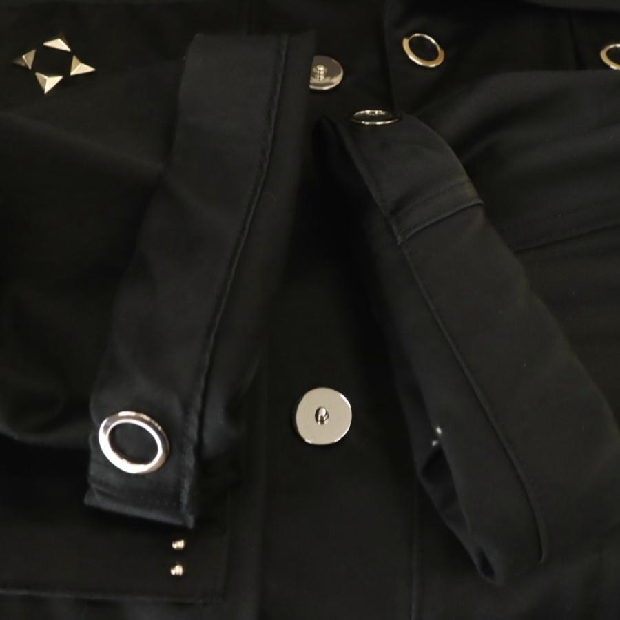 オールモストブラック ALMOSTBLACK スタッズノーカラージャケット