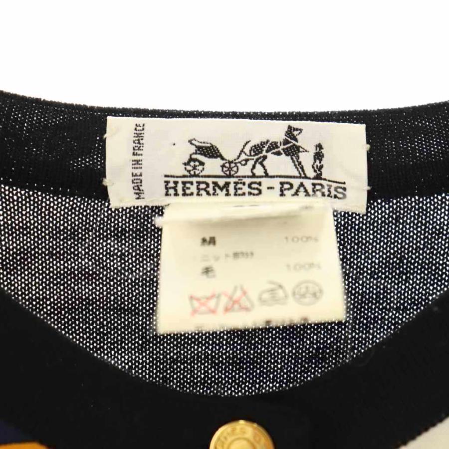 HERMES（エルメス） セリエボタン スカーフ柄 カーディガン ニット